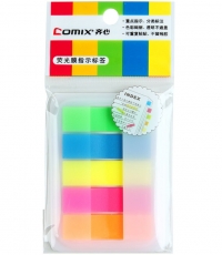 齊心D6017熒彩系列標簽易事貼X5色*24